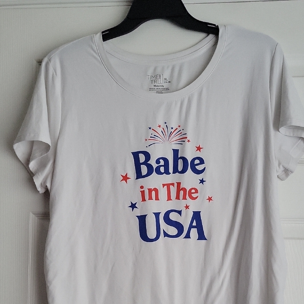 Time and Tru Maternity 'Babe in The USA' Graphic T-Shirt - Picture 3 of 9